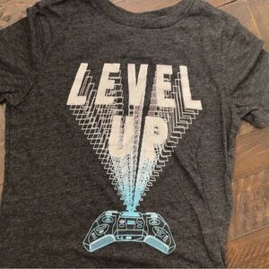 Old Navy Gray and Blue Graphic Tee